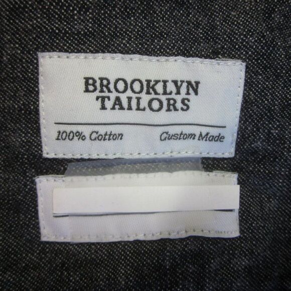 Brooklyn Tailors Womens Size L Custom Made Dark Blue Denim Fitted Shirt 42" Bust - Picture 4 of 12